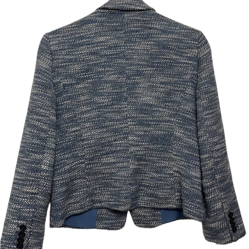 ANN TAYLOR Blue and White Blazer Workwear Size 4 - Picture 8 of 12